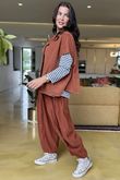 Made in Italy Cooper Needlecord Cap Sleeve Jacket Auburn